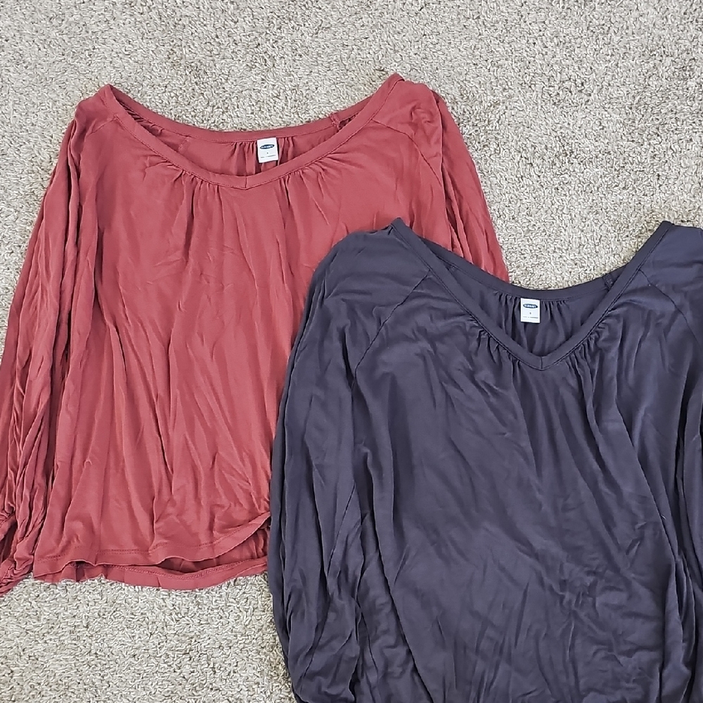 Old Navy Women's Blouses - Red and Gray